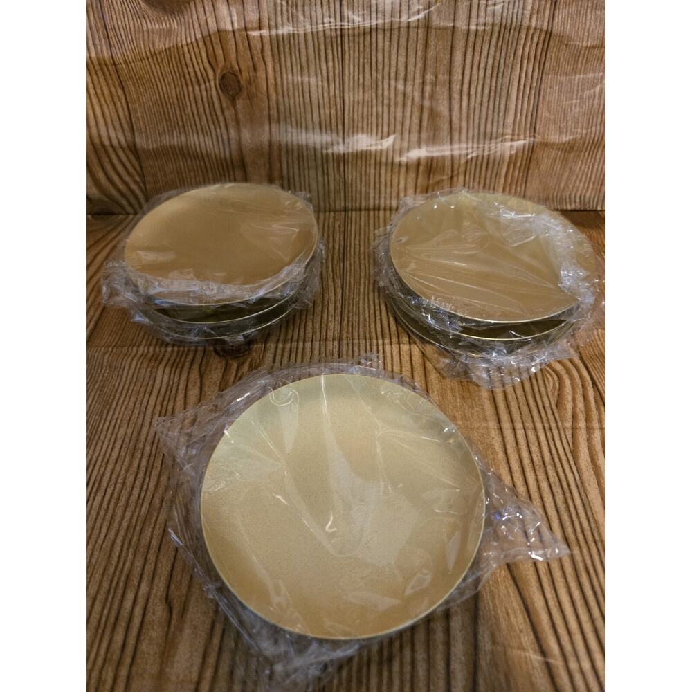 Iron Plate Candle Holder for Pillar Candles, Set of 8 Gold NEW ( SKU351)